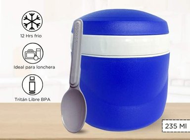 CONSERVADOR DE COMIDA PARA NIÑOS SNACK JAR 235 ML AZUL