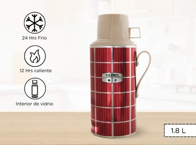 TERMO THERMOS ESCOCES 1.8L BEBIDA HOGAR ESCOCÉS ROJO