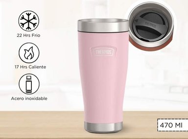 TAZA TERMICA MUG ICON 470 ML ROSADO