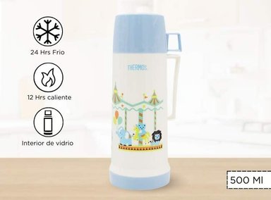 TERMO THERMOS VOGUE NIÑOS 500ML BEBIDA HOGAR CELESTE