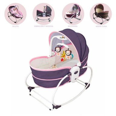 SILLA MECEDORA CUZKA MOISES MUSICAL VIBRADOR 5 EN 1 PINK