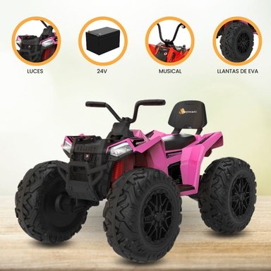 CUATRIMOTO A BATERÍA PARA NIÑOS «HOLLICY» PINK - 1