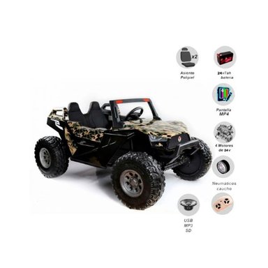 CARRO A BATERÍA UTV24 VLT- PANT MP4 PARA NIÑOS «BUGGY» CAMUFLADO - 1