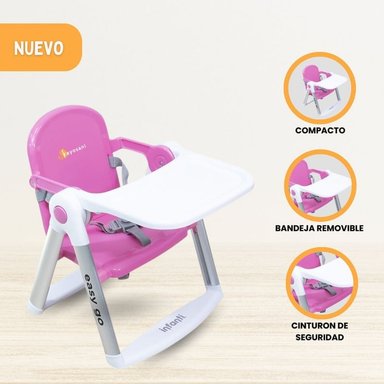 SILLA COMER INFANTI EASY GO ROSADO TRANSPORTABLE BOOSTER PINK