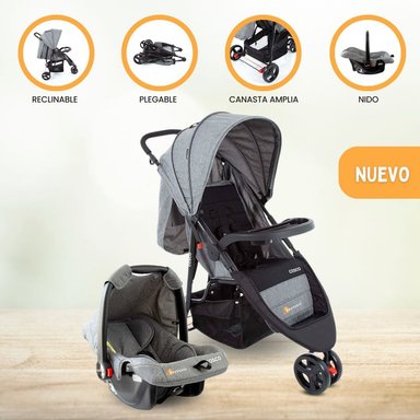 COCHE PASEO COSCO JETTY V2 GRIS TRAVEL SISTEM