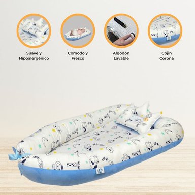 NIDO COLECHO CUZKA PARA BEBÉ KING LIGTH BLUE