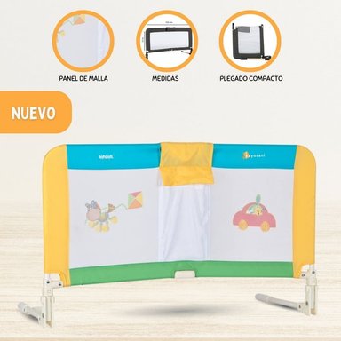 BARANDA CAMA INFANTI BOX TOY MULTICOLOR ACERO PARA BEBÉ