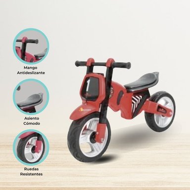 BICICLETA BALANCE CUZKA ZERO ROJO NIÑOS RED
