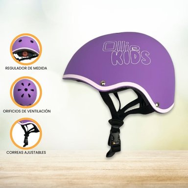 CASCO PROTECTOR REGULABLE PARA NIÑO »XS OLLIE KIDS» PURPLE