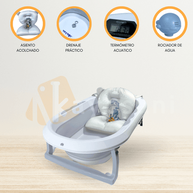 BAÑERA PLEGABLE CON TERMÓMETRO «AQUATIC» GREEN