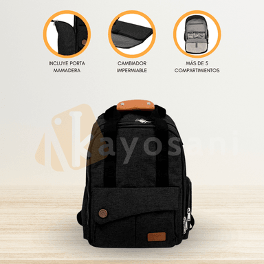 MOCHILA MATERNAL PARA BEBÉ «ROMA» BLACK