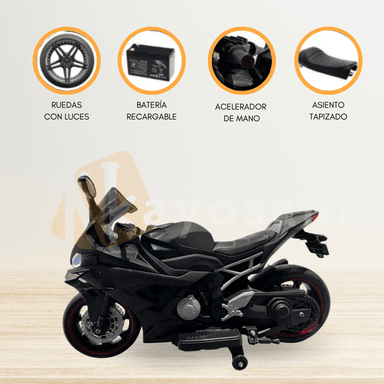 MOTO A BATERÍA 24 VLT PARA NIÑOS «HALCÓN» BLACK - 1