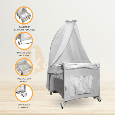 CUNA CORRAL INFANTI ALWAYS TOGETHER 2G ROSADO PLEGABLE