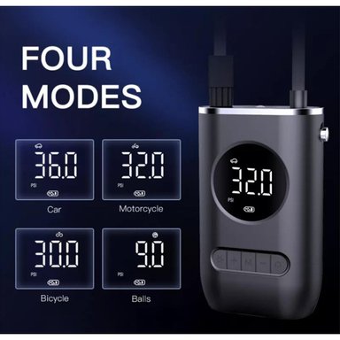 INFLADOR DE LLANTA AF-C04 PORTATIL MULTIFUNCIONAL CON LINTERNA COMPRESOR DE AIRE