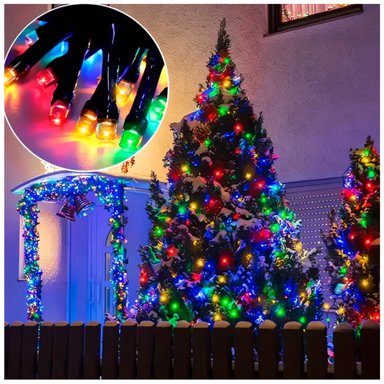 LUCES IMPORTACIONES VALERAFF MULTICOLOR NAVIDAD CON PANEL SOLAR 10 MTS 100 FOCOS LED - 3