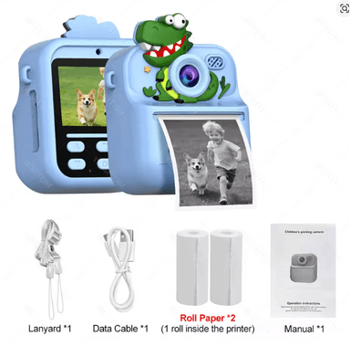 CÁMARA PARA NIÑOS CON IMPRESIÓN INSTANTÁNEA INCLUYE PAPEL BATERÍA RECARGABLE - 4