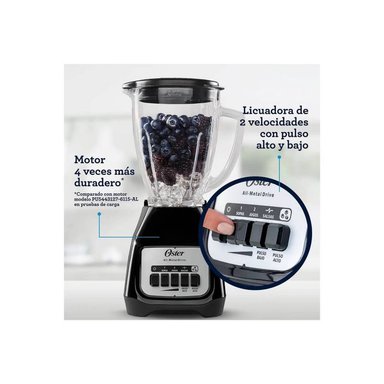 LICUADORA OSTER BLSTKAGBPB 2 VELOCIDADES+PULSO VASO VIDRIO