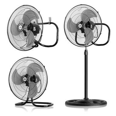 VENTILADOR DE PARED MESA 80 WATTS ICE COOL FWS45B 3 ASPAS 3 EN 1 PEDESTAL
