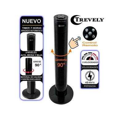 VENTILADOR DE TORRE TREVELY 3V 45 WATTS CON CONTROL VT-145