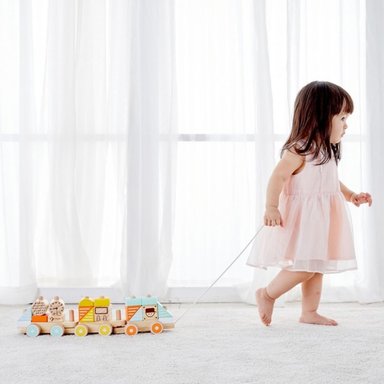 TREN PARA JALAR, PULL TRAIN, DE MADERA, CLASSIC WORLD