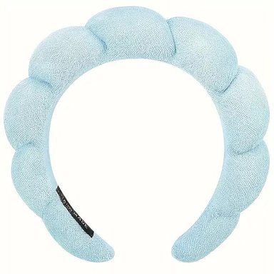 VINCHA ESPONJA PARA MAQUILLAJE CELESTE