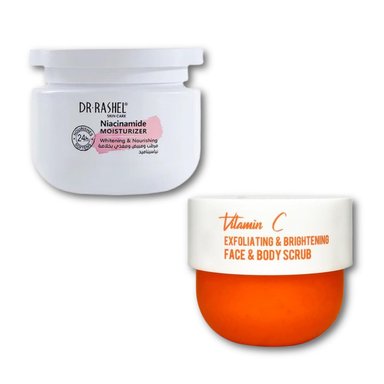 SET CREMA FACIAL DR RASHEL NIACINAMIDE MOISTURIZER 160 GR + EXFOLIANTE VITAMINA C