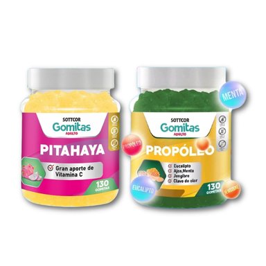 PITAHAYA + PROPÓLEO PARA ADULTOS 130 GOMITAS - SOTTCOR