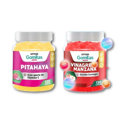 VINAGRE DE MANZANA PARA ADULTOS 130 GOMITAS - SOTTCO