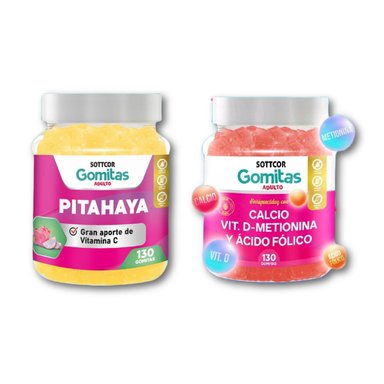 PITAHAYA + CALCIO PARA ADULTOS 130 GOMITAS - SOTTCOR