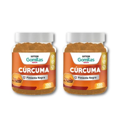 2 CÚRCUMA Y PIMIENTA NEGRA PARA ADULTOS 130 GOMITAS - SOTTCOR