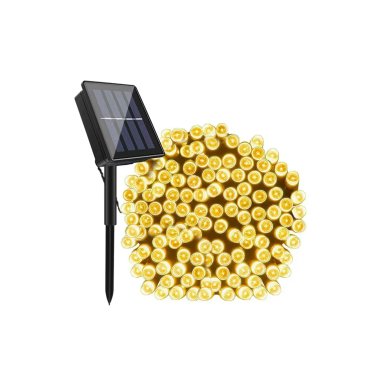 LUCES NAVIDEÑAS AMBAR CON PANEL SOLAR 30MTS - 1