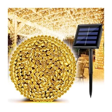 LUCES NAVIDEÑAS AMBAR CON PANEL SOLAR 30MTS - 2