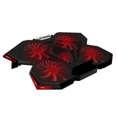 COOLER HALION CYBERCOOL PARA LAPTOP GAMER HA-K3 5 VENTILADORES LED ROJO - 4