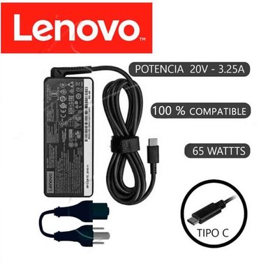 CARGADOR LENOVO TYPE C COMPATIBLE TIPO C 20V 3.25A 65W