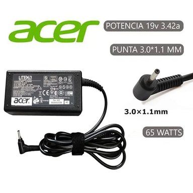 CARGADOR 342A 65W 30X11MM COMPATIBLE ACER 19V 3.42A 3.0 X 1.1MM