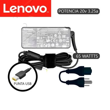 CARGADOR PARA LENOVO - 20V 3.25A TIPO USB AMARILLO 65W