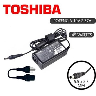 CARGADOR TOSHIBA 19V 2.37A - 5.5 X 2.5MM 45W