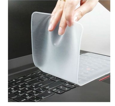 PROTECTOR TECLADO LAPTOP UNIVERSAL SILICONA BLANCO PACK 2 UNIDADES - 3