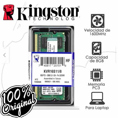 MEMORIA RAM KINGSTON 8GB DDR3 PC3 PARA LAPTOP