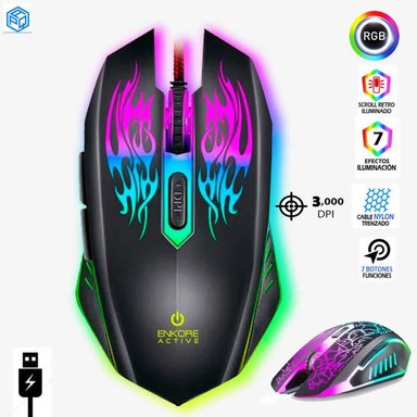 MOUSE GAMER ENKORE ACTIVE EKM300 USB LED - 3200 DPI - 1