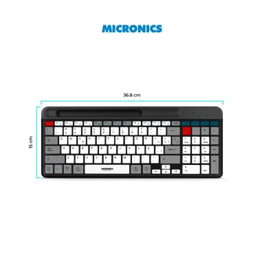 TECLADO MICRONICS BLUETOOTH INALAMBRICO RECARCABLE EN ESPAÑOL NEGRO QUANTUM - MIC K600-3M - 2