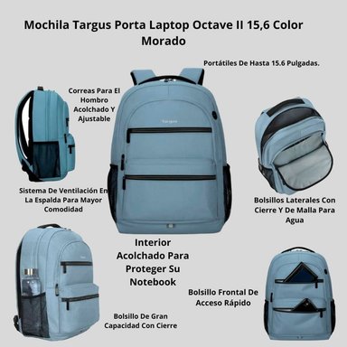 MOCHILA TARGUS TBB63702GL PORTA LAPTOP 15,6 COLOR CELESTE