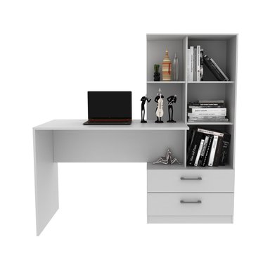ESCRITORIO 2020 HOME POLI 50X137.7 CM BLANCO X + BIBLIOTECA