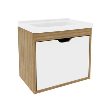MUEBLE BAÑO CON LAVAMANOS 2020 HOME GRAZ ALMENDRA BLANCO