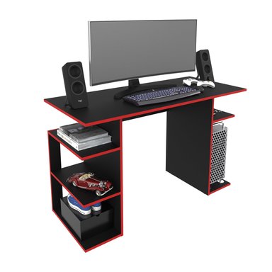 ESCRITORIO GAMER 2020 HOME 54X120 CM NEGRO OSAKA ROJO