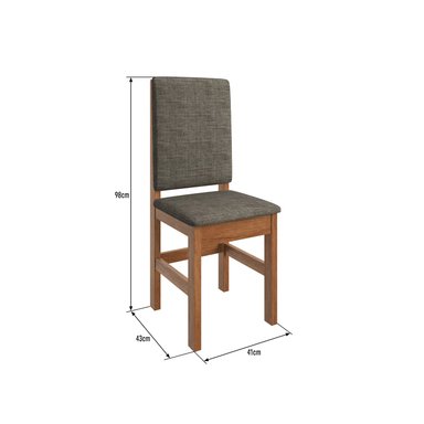 SET X 2 SILLAS DE COMEDOR - CANELA / LINHO - 3