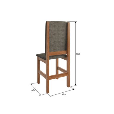 SET X 2 SILLAS DE COMEDOR - CANELA / LINHO - 4