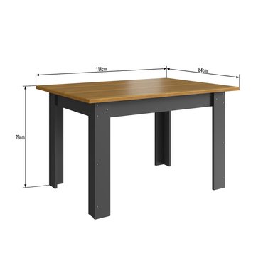 MESA DE COMEDOR 1.14 X 0.84 - GRIS / NATURAL - 3