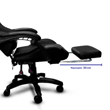 SILLA GAMER AZUL DP PRO-BL LUZ RGB BLUETOOTH MASAJEADOR COLOR NEGRO - 4