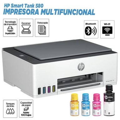IMPRESORA MULTIFUNCIONAL HP SMART TANK 580 WIFI 580 1F3Y2A - 1
